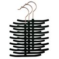Home Basics 6 Tier NonSlip Velvet Tie Hanger, Black FH01149